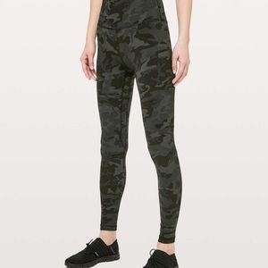 Lululemon Wunder Under Multi Gator Green Camo